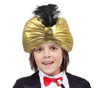 Genérico Sombrero Árabe | Sombrero De Disfraz Árabe Con Piedras - Accesorio de Cabeza Dorado para Adolescentes y Adultos Teatro Recreación Histórica Representación Interpretación