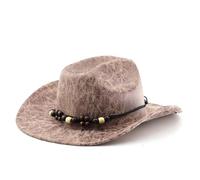 Genérico Sombrero Cowboy Mujer,Sombrero CláSico De ala Ancha Estilo Western Y Vaquero Atemporal con Un Elegante Acabado Estilo Fedora del Suroeste Unisex