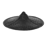 Genérico Sombrero de Bambú Negro Tejido a Mano para Cosplay Ninja, Diámetro 35 Cm, Gorra Cónica Tradicional Japonesa para Disfraces y Teatro, Accesorio Ligero y Cómodo para Eventos
