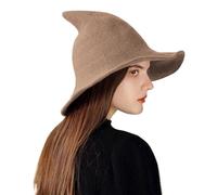 Genérico Sombrero de Bruja - Sombrero de Mago Puntiagudo para Mujeres, Hombres Niños | Accesorio de Disfraz de Halloween con Sensación de Gamuza y Ala Ancha para Fiesta y Disfraz