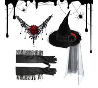 Genérico Sombrero de Brujas, Sombrero De Bruja Para Halloween, Disfraz Mujer para Decoración Hogar Halloween Cosplay Adulto Fiesta Máscara Espantapájaros Fantasma