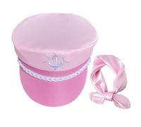 Genérico Sombrero de capitán de,Sombrero de capitán de - Gorra Marinera Rosa Ajustable para Niña | de Marinero Sombreros de Mar Marino-Marino para Disfraz de Halloween, Disfraz de Fiesta de