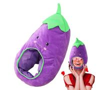 Generico Sombrero de carnaval | Disfraz de berenjena adulto disfraz de fruta vegetal, gorro de peluche característico para Pascua Cosplay Fiesta Comic con fotografía regalo Navidad