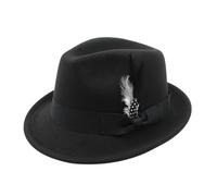 Genérico Sombrero de cerveza alemán Fedora tradicional con plumas para de disfraces de Oktoberfest y eventos al aire libre (Black, One Size)