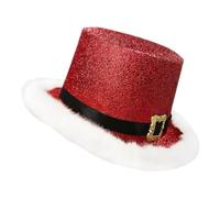 Generico Sombrero De Cilindro De Navidad | Sombrero De Cilindro | Cómodo Sombrero De Festival | Cómodo Cosplay Festival | Sombreros Verdes Con Tesa Blanca | Para Hombres Y Mujeres, Baile De Desfile