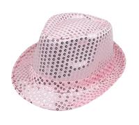 Genérico Sombrero de Copa con Lentejuelas Brillantes para Carnaval y Fiestas, Accesorio Elegante para Caballero, Talla única Ajustable (One Size)