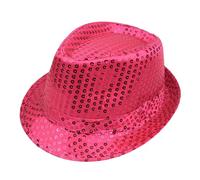 Genérico Sombrero de Copa con Lentejuelas Brillantes para Carnaval y Fiestas, Accesorio Elegante para Caballero, Talla única Ajustable (One Size)