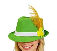 Genérico Sombrero De Copa Verde | Disfraz de San Patricio Irlandés con Trébol,Gorro Para Baile Jazz Y Cosplay - para Adultos Hombre Mujer Fotos Teatro Escuela Viaje Festival Cosplay Diario
