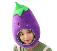 Generico Sombrero de Halloween - Disfraz de berenjena adulto disfraz de fruta vegetal - Accesorios de peluche de dibujos animados con decoración para fiestas Navidad fotografía Prop Anime