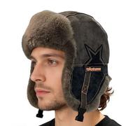 Generico Sombrero de invierno con orejeras | Cálido e impermeable con forro de peluche | Sombrero de esquí con protección para las orejas | Ideal para deportes de invierno, esquí, trabajo, senderismo