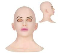 Genérico Sombrero de látex de Halloween - Máscara de cabeza de látex para mujer de simulación,Halloween Scary Masquerade Party Cosplay Latex Face Cover, Full Head Latex Headgear Cosplay Props