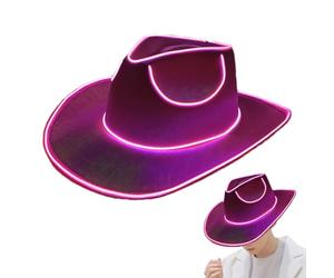 Generico Sombrero de luminoso | Sombreros de LED para hombre y mujer | Sombrero brillante a pilas, capuchón de para festivales, carnaval, discoteca, Western, cumpleaños, Navidad