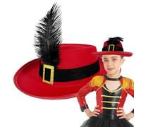 Genérico Sombrero de moscas de fieltro infantil con plumas, accesorios para sombrero de disfraces de mosqueteros, accesorio de disfraces para niños Carnival y Halloween
