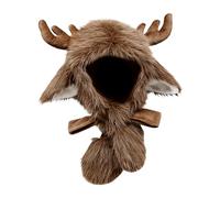 Genérico Sombrero de Navidad - Capucha de Alce Suave de Felpa de 37,8 Pulgadas para Mujer | Gorro con Orejeras de 275 g para Esquiar, Navidad, Halloween, Fiestas de Cosplay al Aire Libre