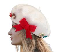 Generico Sombrero De Navidad - Gorro De Navidad Para Mujer | Sombrero Cálido De Moda - Gorro Francés De Mujer, Elegante Sombrero De Invierno Para Mujeres Y Niñas, Sombreros Decorativos De Pintor