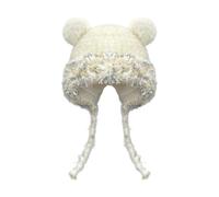 Generico Sombrero de oso - Sombrero de invierno de peluche, gorro para frío intenso | para amantes de los deportes, esquí, senderismo, patinaje sobre hielo, mujeres y niñas, color crema