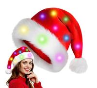 Generico Sombrero de Papá Noel LED | Sombrero de Navidad de peluche iluminado - Cosplay Prop de Papá Noel, sombrero clásico para Año Nuevo, fiesta de Navidad