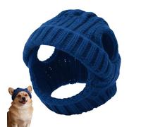 Generico Sombrero de perro - 18 x 12 cm | Gorro de punto suave con agujeros para perros, gatos, chihuahua, francés, bulldog cachorro, gatito cálido para de invierno, de cosplay