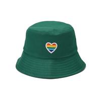Genérico Sombrero de Pescador de algodón versión Coreana - Sombrero de Sol Plegable Rainbow Love for Actividades al Aire Libre(Green)