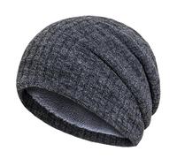 Generico Sombrero de punto cálido de invierno para hombre y mujer, sombrero frío a rayas exterior, gorro de lana, circunferencia de los cien artilugios de fiesta 6 años, gris oscuro, Talla única