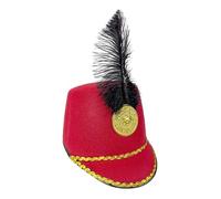 Genérico Sombrero De Soldado Cascanueces - Gorro De Banda De Marcha De Plumas De Poliéster De 56 Cm | Accesorio De Desfile Militar Juego De Roles Puesta En Escena Festival Cosplay Eventos