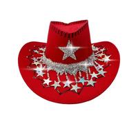 Generico Sombrero de | Sombrero de tesa ancha con estrella de strass | Sombrero occidental de de tesa ancha | Para eventos temáticos Navidad Festival Country Halloween