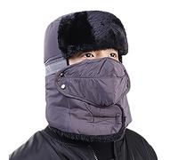 Generico Sombrero de Trapper de invierno | con orejeras térmicas reforzadas, sombrero con orejeras cálidas para frío, esquí, correr, trabajo, senderismo, caza, conducción, ciclismo, gris, M