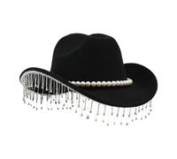 Generico Sombrero de vaquero para hombre, tesa amplia brillante a la - Sombrero occidental para ropa vaquera mujer, para mujeres adultas y niñas para fiestas, festivales, carnaval, conciertos y bodas
