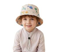 Genérico Sombrero Infantil Divertido Dinosaurio Animado Transpirable Resistente Sol Ajustable Bebés Niños Niñas Exterior (Beige, 3-7 Years)
