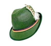 Genérico Sombrero Oktoberfest - Tocado Unisex No Tejido, 70g Gorro Bavaro Ligero, Accesorio Disfraz Alemán Alpino, Fibra Sintética Pluma Marrón | Festivo para Adultos & Juerguistas
