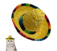 Genérico Sombrero Party Hats - Straw, 6.3x6.3x3.35in Woven Wide-Brim Headband Festive | Colorful Mini Costume Hat For Kids & Pets, Party Decoration Accessory For Birthdays, Celebrations, Photo Shoots