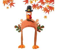 Genérico Sombrero Thanksgiving - Cubrecabeza De Peluche Creativo De Dibujos Para Fiestas | Diseño Señor Y Señora Con Bufanda Tejida | Decoración Para Celebraciones De Thanksgiving Y Navidad