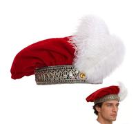 Genérico Sombrero Tudor Medieval - Sombrero De Muffin Renacentista Gorra Plana Tudor | Exquisito Śombrero De Disfraz Ďe Terciopelo Vintage | Đe Bardo Šombrero Isabelino D́e Hombre Para Temática