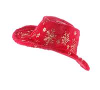 Genérico Sombrero Vaquero Navideño Jazz con Brillo Nieve para Hombre Mujer Unisex Ajustable (RD1, One Size)