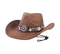 Genérico Sombrero Vaquero Occidental clásico Jazz para Outdoor diseño Ideal Campo Uso Diario (Coffee, One Size)