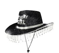 Genérico Sombreros Cowboy Para Mujeres, Sombrero de Fiesta para Cumpleaños de Chica, Gorras Decorativas Rhinestone Para Adultos Fiesta Viaje Festival Cumpleaños