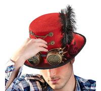 Genérico Sombreros De Copa - Sombrero De Disfraz Steam Punk Con Diseño De Gafas - Ajustable Disfraces Fiestas Renacimiento Cosplay Unisex Adultos