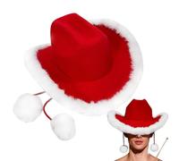 Genérico Sombreros de Rojos,Disfraz De Papá Noel | Rojo Navideño Con Borde De Peluche | Para Adultos Niños Fiesta Vaquera Accesorios Fotos Halloween Discoteca