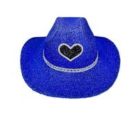 Genérico Sombreros de vaquera para mujer, Lentejuelas Cowboy Hat,Disco Glitter Vaquera Hat - Heaves de fiesta, accesorios de disfraces para Halloween Party