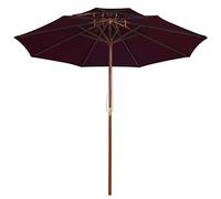 Genérico Sombrilla de Dos Pisos con Palo de Madera Rojo Burdeos 270 cm,Casa y jardín,Jardín,Artículos de Exterior,Sombrillas-313764