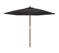 Genérico Sombrilla de jardín con Poste de Madera Negro 299x240 cm,Jardín,Artículos de Exterior,Sombrillas-363173