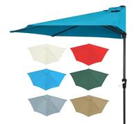 Genérico Sombrilla De Patio Media Redonda 5 Costillas, Ø270cm 300cm Parasol De Poliéster Protección UV Impermeable, Cubierta De Toldo De Repuesto para Exteriores Terraza Porche Delantero(Blue,3m)