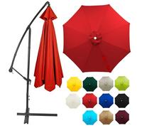 Genérico Sombrilla de Repuesto para Patio de 2-4.0m, 6/8 Costillas Toldo de Repuesto para Sombrilla de Exterior Impermeable UV, para Piscina Mesa de Mercado, Reemplazar la tapa(Red,(8Rib) 400cm)