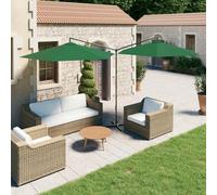 Genérico Sombrilla Doble de jardín con Palo de Acero Verde 600 cm,Casa y jardín,Jardín,Artículos de Exterior,Sombrillas-312562