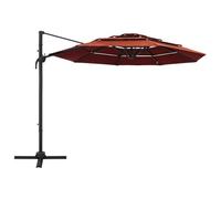 Genérico Sombrilla jardín de 4 Niveles Palo de Aluminio Terracota 3x3 cm,Casa y jardín,Jardín,Artículos de Exterior,Sombrillas-313833