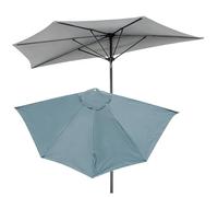 Genérico Sombrilla Semicircular Terraza Exterior Azul/Gris/Rojo, Ø 2.7m3m 5 Varillas Tela De Paraguas, Parasol De Poliéster Toldo De Recambio De Sombrilla con Ventilación Superior(Grays,3m)