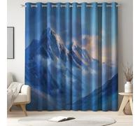 Genérico Soñador Paisaje Montañas Cortinas Opacas de 140 x 250 CM con Aislamiento para Salon Dormitorio Aislamiento térmico Insonorizada Aislamiento térmico para Todas Las Estaciones Azul