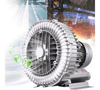 Genérico Soplador de Anillo de vórtice de Alta presión, soplador regenerativo de 120 W a 1100 W para Uso Industrial - 220 V, 50 Hz, monofásico, soplador centrífugo de Canal Lateral con Velocidad del