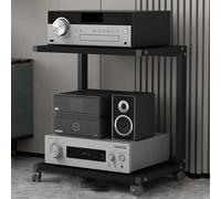 Genérico Soporte de Audio Ajustable con Ruedas, Estante para Equipos audiovisuales para Reproductor de CD y estéreo, Mueble para Equipo de Sonido doméstico, Soporte para Tocadiscos, Soporte para Comp