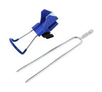 Generico Soporte de barra de plegable | Metal 38 x 3 x 16 cm 360° Rotating Stand | Upgraded Bank & Catfish Rod Support | Portable Rust-Resistant Gear for Anglers Red Or Blue Random Color